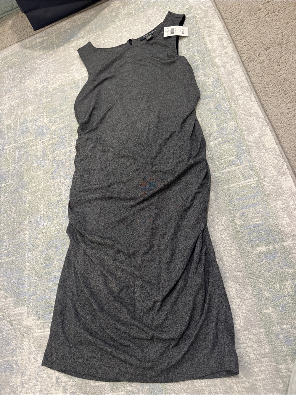 Pea & the Pod Sleeveless Ruched Maternity Dress - Charcoal Gray